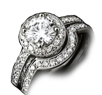 2.80ct White gold engagement ring and wedding band 