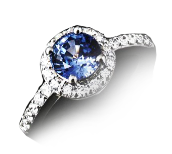 0.60ct Blue Sapphire White gold ring 