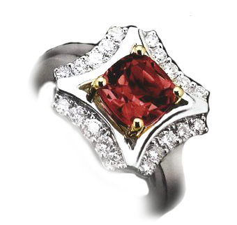 1.70ct Ruby White gold Multi stone ring 